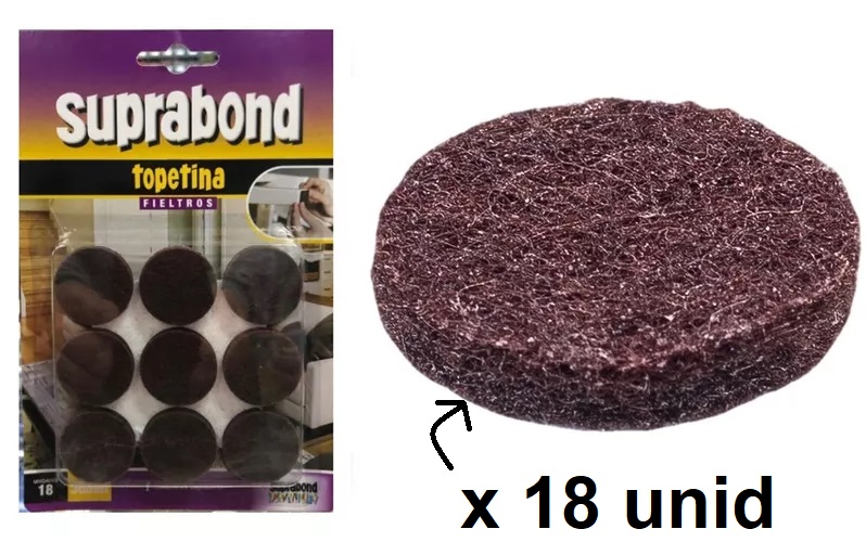 TOPETINA CIRCULAR FIELTRO MARRON 32MM X 18 UNID