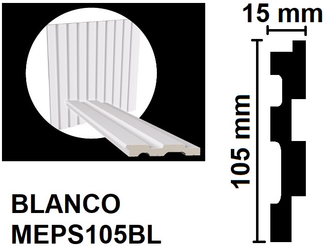 MULTILINEA 105 - 105X15X2800 MM - BLANCO