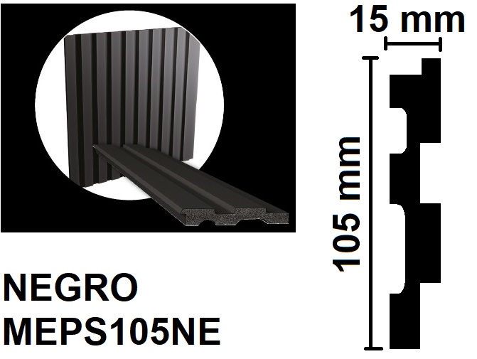 MULTILINEA 105 - 105X15X2800 MM - NEGRO