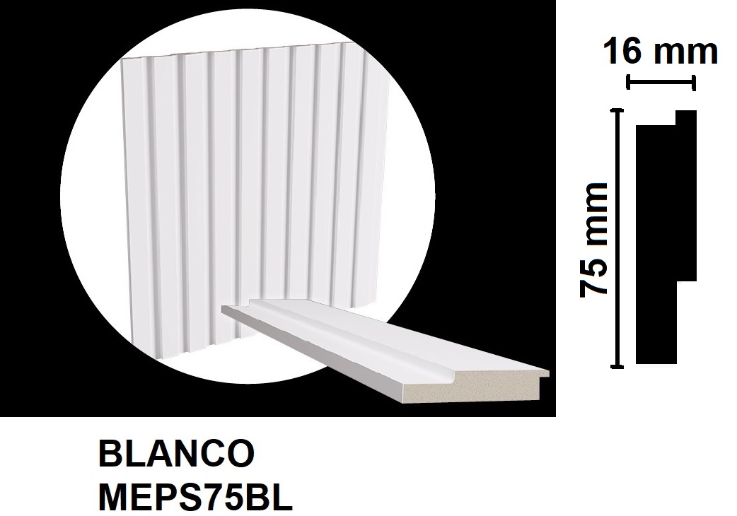 MULTILINEA 75 - 75X16X2800 MM - BLANCO