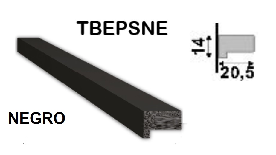 TERMINACION DE BORDE 20.5X14X2800MM NEGRO