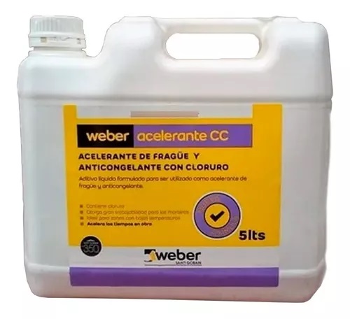 ACELERANTE DE FRAGÜE WEBER CON CLORURO X  5 KGS.