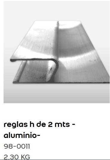 REGLA H ALUMINIO 2 MTS WEBER