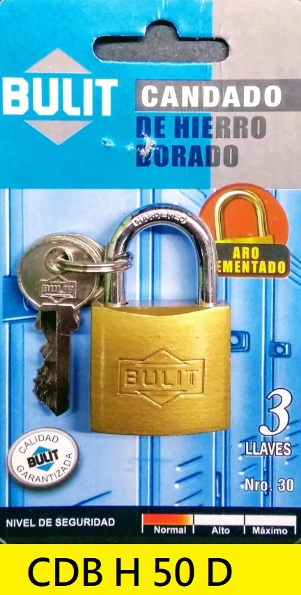 CANDADO BULIT DE HIERRO DORADO N° 50