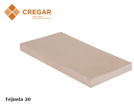 TEJUELA REFRACTARIA FINA 229X114X20 CER. CREGAR