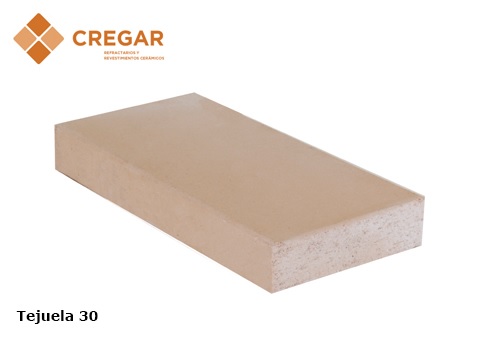 TEJUELA REFRACTARIA GRUESA 229X114X30 CER. CREGAR