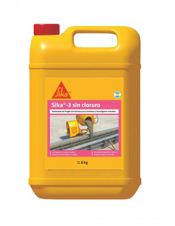 SIKA 3 SIN CLORURO X 6 KG (ACEL.DE FRAGUE)
