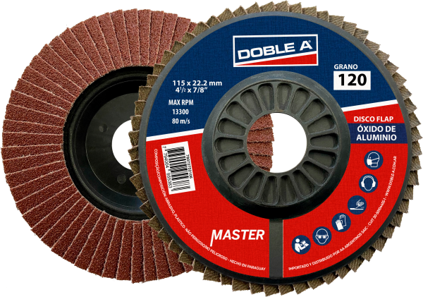 DISCO FLAP OXIDO ALUMINIO  FIBRA "AA" # 36 4,5"(115MM)