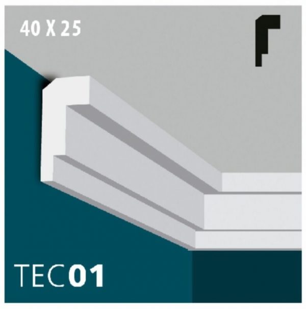 MOLDURA INTERIOR EPS DECORAT -  40X025X2000MM - TEC01