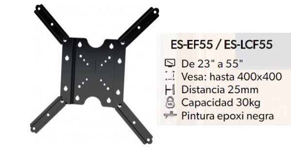SOPORTE TV FIJO 23 A 55" -30KG- CON EXTENS.